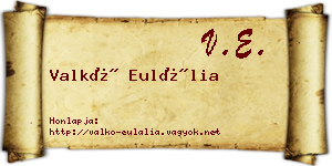 Valkó Eulália névjegykártya